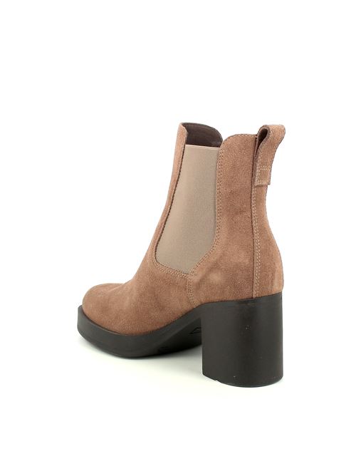 chelsea con tacco da donna in camoscio marrone NERO GIARDINI | I513890D442